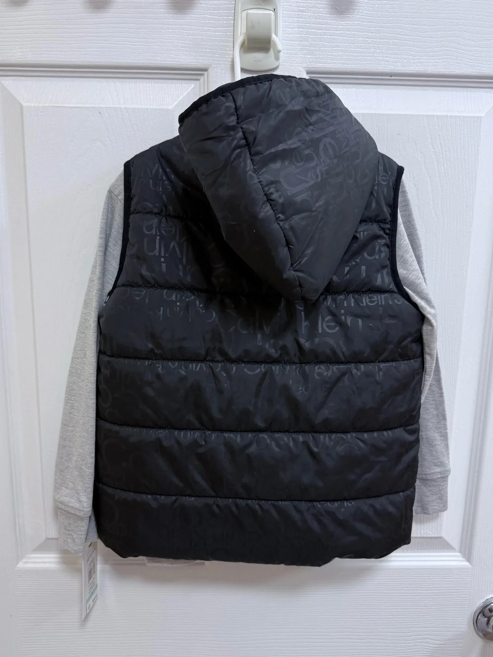 NWT Calvin Klein Kids Black Quilted Puffer Vest and Shirt Set, Size 5